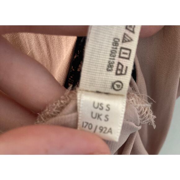 Free People Intimately Free Silky Nude Black Lace Surplice Bodysuit Cami S - Picture 9 of 12